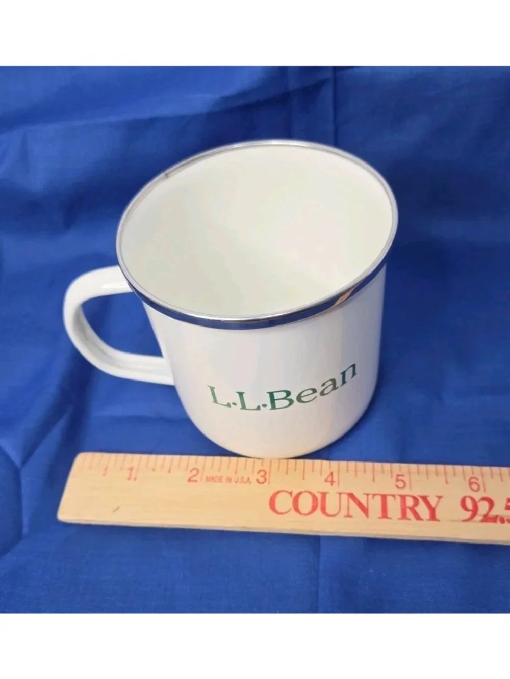 L.L. Bean Heritage Enamel Camp Mug Metal White NWOT